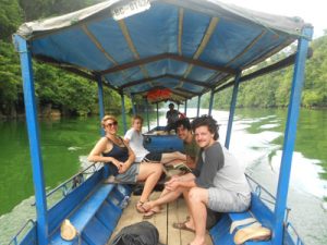 Boat trip in Ba Be Lake vietnam adventure tour