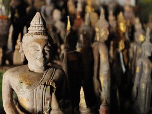 Buddha images inside Pak Ou Caves