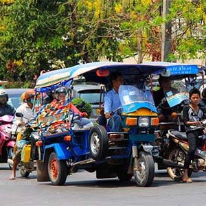 Tuk tuk ride in Luang Prabang