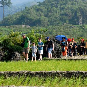 Walking through the rice paddies in Sapa